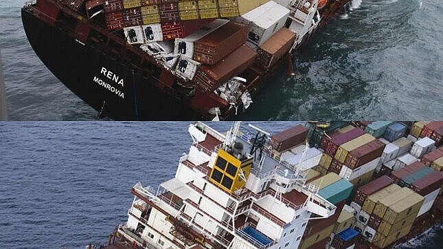 Vorher/Nachher: Es konnten bereits 95 Container geborgen werden. Foto: MNZ Vorher/Nachher: Es konnten bereits 95 Container geborgen werden. Foto: MNZ