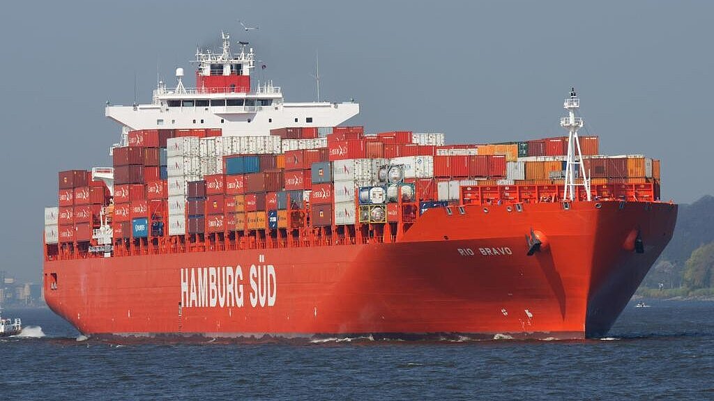 Der Hamburg-Süd-Frachter „Rio Bravo“ (5908 TEU) wechselt in die Hamburg-Indien-Fahrt. Foto: Hasenpusch Der Hamburg-Süd-Frachter „Rio Bravo“ (5908 TEU) wechselt in die Hamburg-Indien-Fahrt. Foto: Hasenpusch