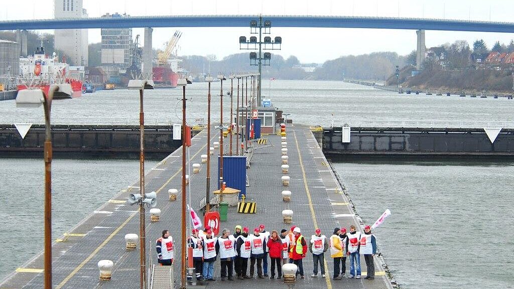Am vergangenen Donnerstag kam es durch den Streik zu Behinderungen am Nord-Ostsee-Kanal
