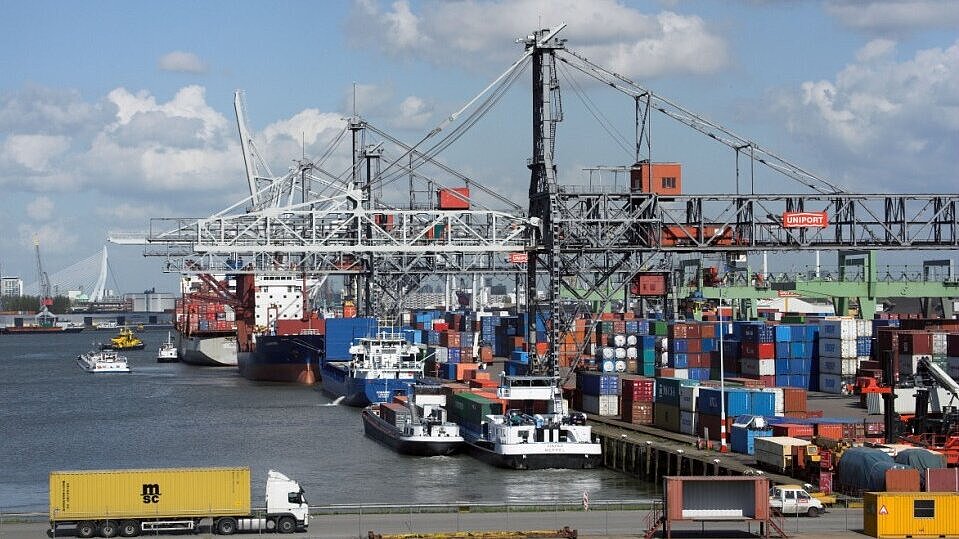 Das Wachstum im Containerumschlag geht tendenziell zurück. Foto: Port of Rotterdam Das Wachstum im Containerumschlag geht tendenziell zurück. Foto: Port of Rotterdam