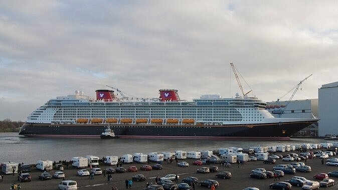 Die „Disney Fantasy“ soll am 9. Februar an ihren Eigner Disney Cruises abgeliefert werden. Foto: Meyer Werft Die „Disney Fantasy“ soll am 9. Februar an ihren Eigner Disney Cruises abgeliefert werden. Foto: Meyer Werft