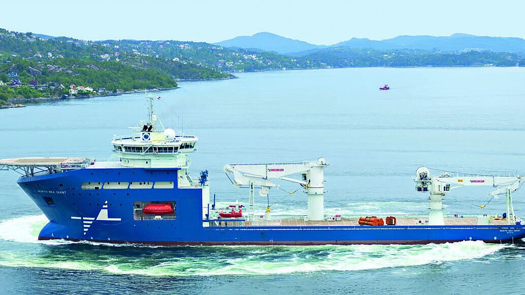 Die 161 Meter lange „North Sea Giant“ wird von fünf Voith Schneider Propellern angetrieben. Foto: Voith Turbo Die 161 Meter lange „North Sea Giant“ wird von fünf Voith Schneider Propellern angetrieben. Foto: Voith Turbo