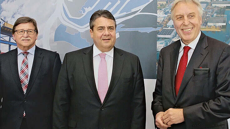 Wilhelm Oberste-Beulmann, Sigmar Gabriel, Erich Staake Wilhelm Oberste-Beulmann, Sigmar Gabriel, Erich Staake